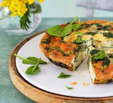 Špenátová frittata s Free From mozzarellou (bez laktózy)